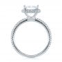 18k White Gold Princess Diamond Halo Engagement Ring - Front View -  103998 - Thumbnail