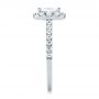 14k White Gold Princess Diamond Halo Engagement Ring - Side View -  103996 - Thumbnail