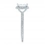 18k White Gold Princess Diamond Halo Engagement Ring - Side View -  103998 - Thumbnail