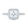 18k White Gold Princess Diamond Halo Engagement Ring - Top View -  103998 - Thumbnail