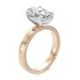 18k Rose Gold Profile Diamonds Oval Engagement Ring - Three-Quarter View -  108368 - Thumbnail