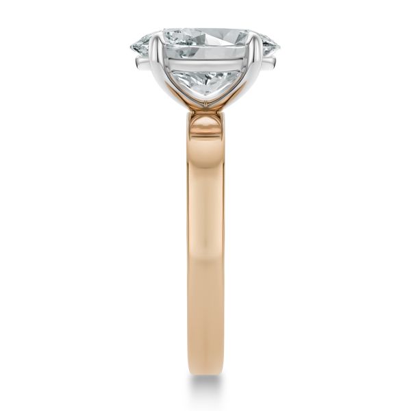 18k Rose Gold 18k Rose Gold Profile Diamonds Oval Engagement Ring - Side View -  108368 - Thumbnail