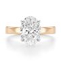 18k Rose Gold Profile Diamonds Oval Engagement Ring - Top View -  108368 - Thumbnail