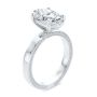 14k White Gold Profile Diamonds Oval Engagement Ring - Three-Quarter View -  108368 - Thumbnail