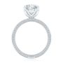 14k White Gold Profile Diamonds Oval Engagement Ring - Front View -  108368 - Thumbnail