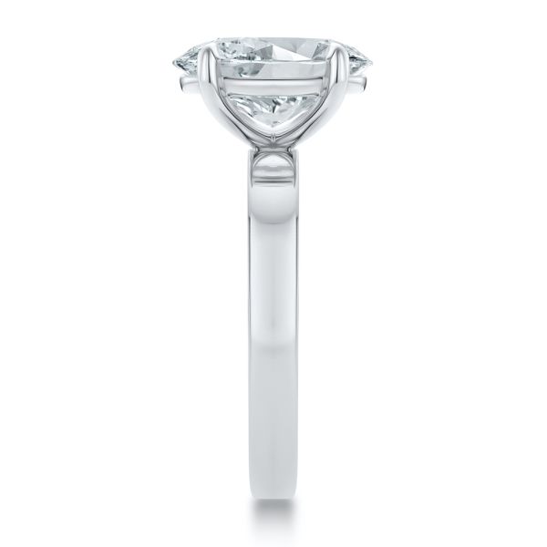 18k White Gold 18k White Gold Profile Diamonds Oval Engagement Ring - Side View -  108368 - Thumbnail