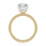 18k Yellow Gold Profile Diamonds Oval Engagement Ring - Front View -  108368 - Thumbnail