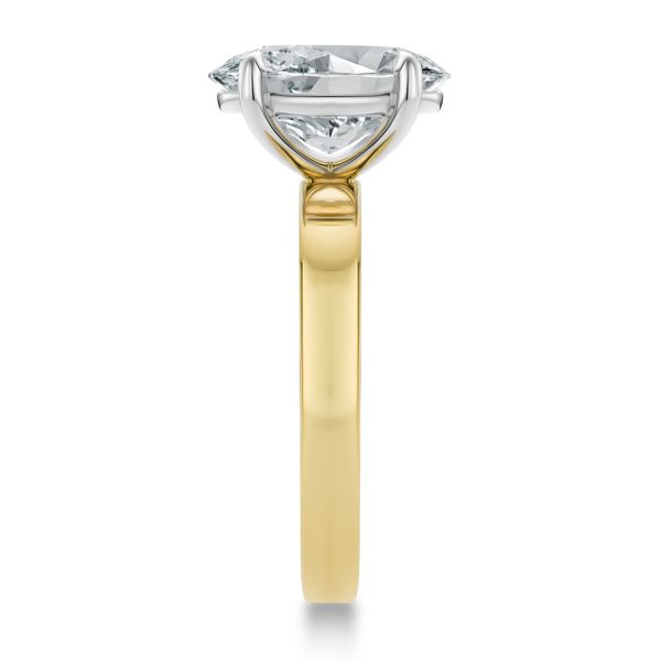 18k Yellow Gold Profile Diamonds Oval Engagement Ring - Side View -  108368 - Thumbnail