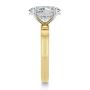 18k Yellow Gold Profile Diamonds Oval Engagement Ring - Side View -  108368 - Thumbnail