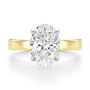 18k Yellow Gold Profile Diamonds Oval Engagement Ring - Top View -  108368 - Thumbnail