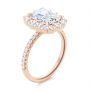 18k Rose Gold 18k Rose Gold Radiant Diamond Halo Engagement Ring - Three-Quarter View -  107271 - Thumbnail