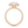 14k Rose Gold 14k Rose Gold Radiant Diamond Halo Engagement Ring - Front View -  107271 - Thumbnail