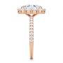 14k Rose Gold 14k Rose Gold Radiant Diamond Halo Engagement Ring - Side View -  107271 - Thumbnail