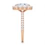 18k Rose Gold 18k Rose Gold Radiant Diamond Halo Engagement Ring - Side View -  107271 - Thumbnail