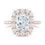 14k Rose Gold 14k Rose Gold Radiant Diamond Halo Engagement Ring - Top View -  107271 - Thumbnail
