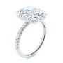 18k White Gold 18k White Gold Radiant Diamond Halo Engagement Ring - Three-Quarter View -  107271 - Thumbnail
