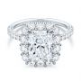 18k White Gold 18k White Gold Radiant Diamond Halo Engagement Ring - Flat View -  107271 - Thumbnail