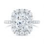 18k White Gold 18k White Gold Radiant Diamond Halo Engagement Ring - Top View -  107271 - Thumbnail