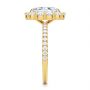 18k Yellow Gold 18k Yellow Gold Radiant Diamond Halo Engagement Ring - Side View -  107271 - Thumbnail