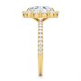 14k Yellow Gold 14k Yellow Gold Radiant Diamond Halo Engagement Ring - Side View -  107271 - Thumbnail