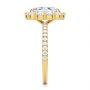 14k Yellow Gold 14k Yellow Gold Radiant Diamond Halo Engagement Ring - Side View -  107271 - Thumbnail