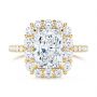 18k Yellow Gold 18k Yellow Gold Radiant Diamond Halo Engagement Ring - Top View -  107271 - Thumbnail