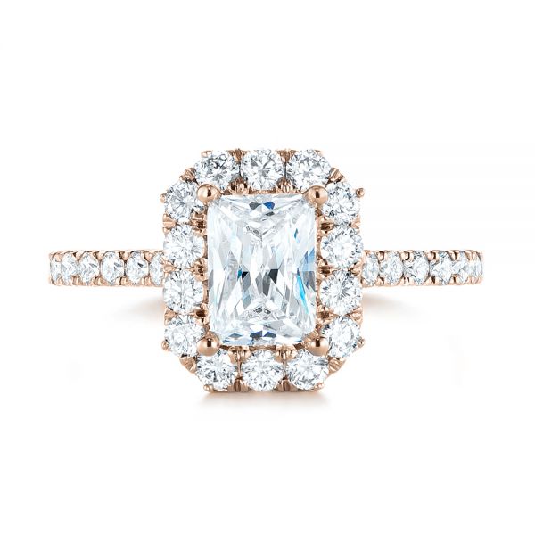 14k Rose Gold Radiant Halo Diamond Engagement Ring #103999 - Seattle ...