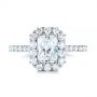 14k White Gold Radiant Halo Diamond Engagement Ring - Top View -  103999 - Thumbnail