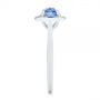  Platinum Platinum Rose Cut Blue Sapphire And Diamond Halo Engagement Ring - Side View -  105859 - Thumbnail