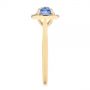 18k Yellow Gold 18k Yellow Gold Rose Cut Blue Sapphire And Diamond Halo Engagement Ring - Side View -  105859 - Thumbnail