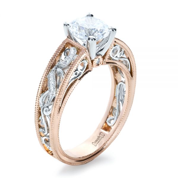 kompas afbetalen Ook 18k Rose Gold And 14K Gold Diamond Engagement Ring #1214 - Seattle Bellevue  | Joseph Jewelry