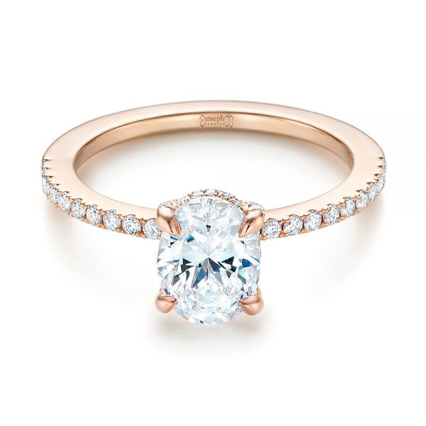 14k Rose Gold 14k Rose Gold Diamond Engagement Ring - Flat View -  103371