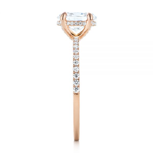 18k Rose Gold Diamond Engagement Ring - Side View -  103371