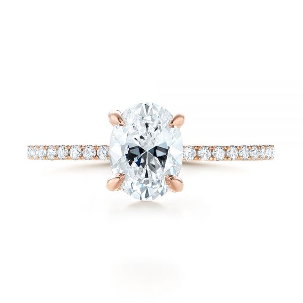 14k Rose Gold 14k Rose Gold Diamond Engagement Ring - Top View -  103371