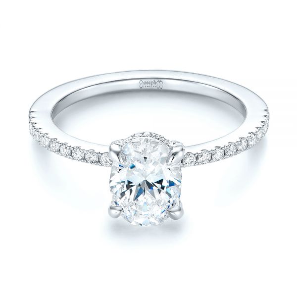 18k White Gold 18k White Gold Diamond Engagement Ring - Flat View -  103371