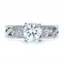 18k White Gold And 14K Gold 18k White Gold And 14K Gold Diamond Engagement Ring - Top View -  1214 - Thumbnail