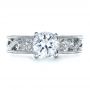 14k White Gold And Platinum 14k White Gold And Platinum Diamond Engagement Ring - Top View -  1214 - Thumbnail