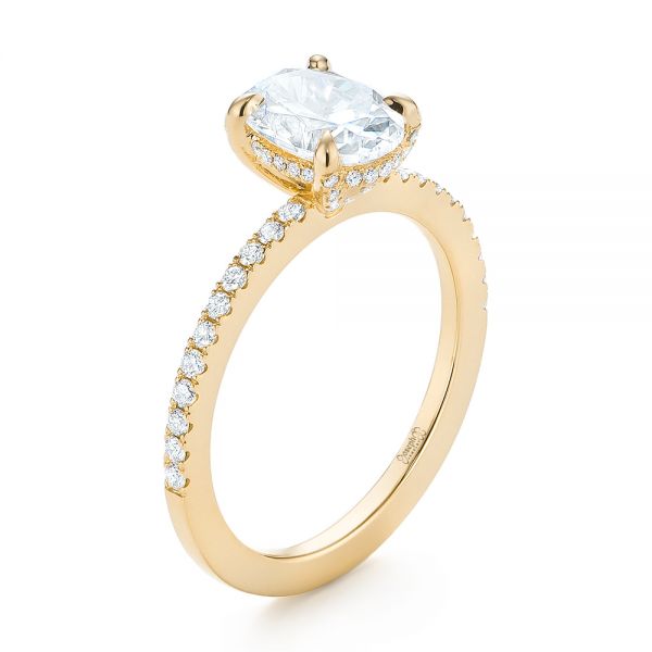 18k Yellow Gold 18k Yellow Gold Diamond Engagement Ring - Three-Quarter View -  103371