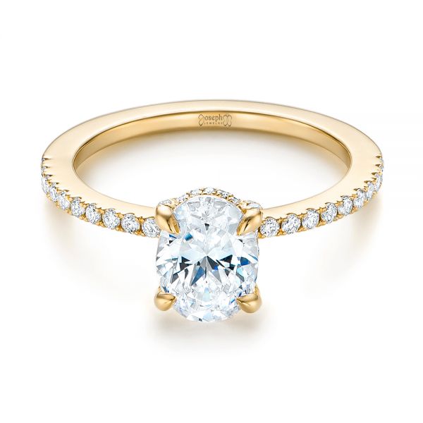 18k Yellow Gold 18k Yellow Gold Diamond Engagement Ring - Flat View -  103371