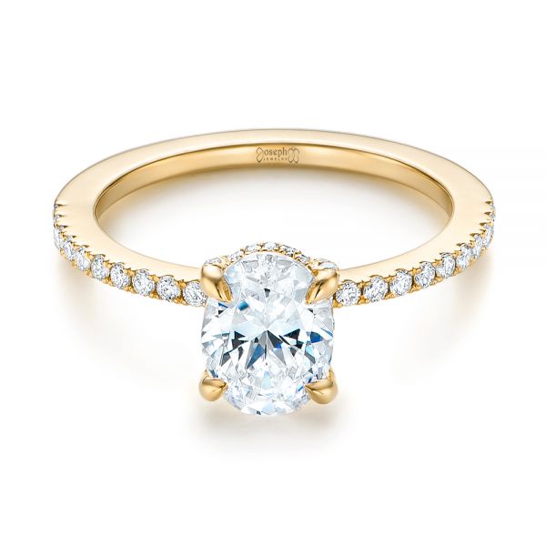 18k Yellow Gold 18k Yellow Gold Diamond Engagement Ring - Flat View - 103371