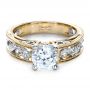 18k Yellow Gold And Platinum 18k Yellow Gold And Platinum Diamond Engagement Ring - Flat View -  1214 - Thumbnail