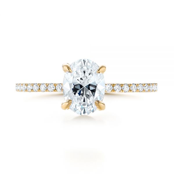 18k Yellow Gold 18k Yellow Gold Diamond Engagement Ring - Top View - 103371
