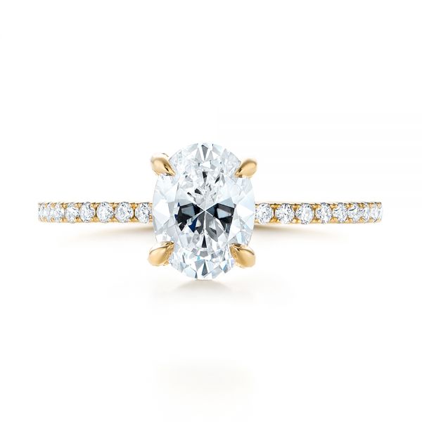 18k Yellow Gold 18k Yellow Gold Diamond Engagement Ring - Top View -  103371