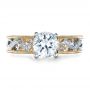 14k Yellow Gold And Platinum 14k Yellow Gold And Platinum Diamond Engagement Ring - Top View -  1214 - Thumbnail