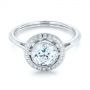  Platinum Platinum Diamond Halo Engagement Ring - Flat View -  102673 - Thumbnail