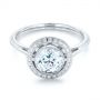  Platinum Platinum Diamond Halo Engagement Ring - Flat View -  102673 - Thumbnail