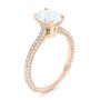 14k Rose Gold Oval Diamond Engagement Ring - Three-Quarter View -  102561 - Thumbnail