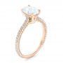 18k Rose Gold 18k Rose Gold Oval Diamond Engagement Ring - Three-Quarter View -  102561 - Thumbnail