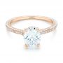 14k Rose Gold Oval Diamond Engagement Ring - Flat View -  102561 - Thumbnail