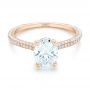 18k Rose Gold 18k Rose Gold Oval Diamond Engagement Ring - Flat View -  102561 - Thumbnail